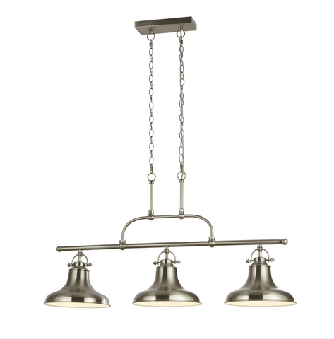 DALLAS 3LT INDUSTRIAL BAR PENDANT - SATIN SILVER