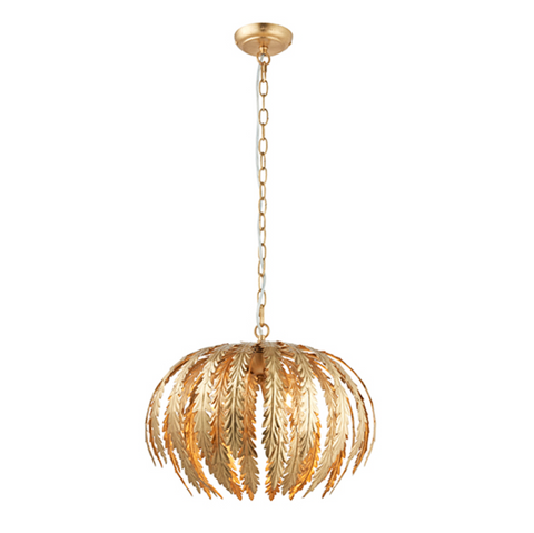 Delphine 3lt Pendant - Gold Leaf