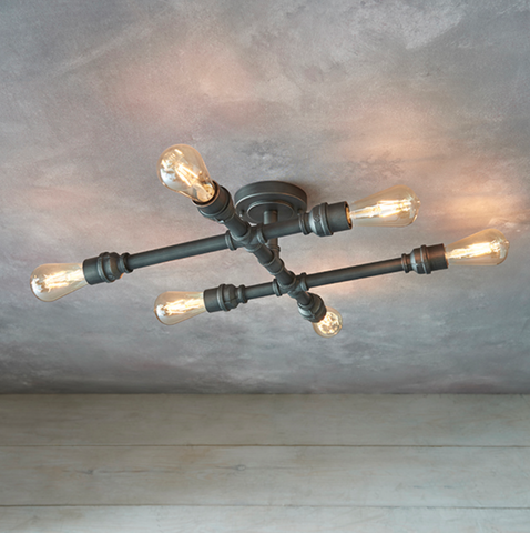 Pipe 6lt Flush Ceiling Light