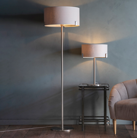 Hayfield Floor Lamp - Satin Nickel