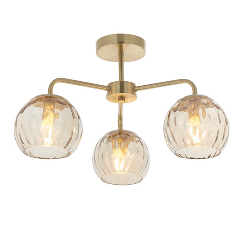 Dimple 3lt Semi Flush Ceiling Light