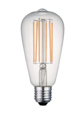 PACK OF 8 LED 6 WATT SQUIRREL E27 CLEAR GLASS FILAMENT LAMPS