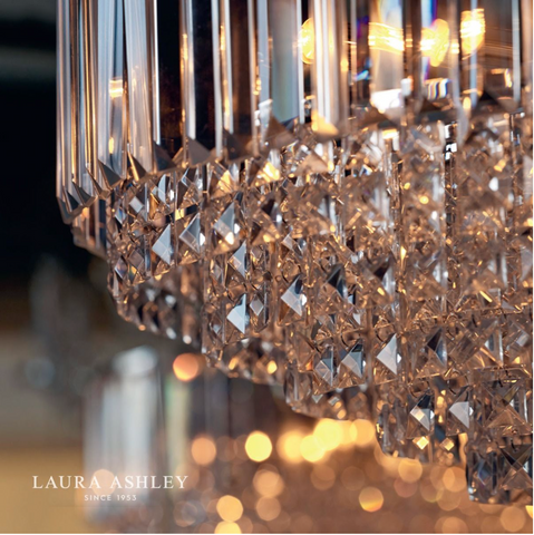 Laura Ashley Vienna 9lt Chandelier Crystal & Polished Chrome