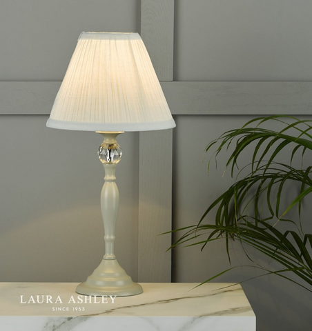Laura Ashley Ellis Table Lamp Grey With Ivory Shade