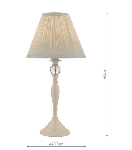 Laura Ashley Ellis Table Lamp Grey With Ivory Shade