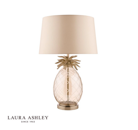 Laura Ashley Pineapple Large Table Lamp Champagne Cut Glass With Shade