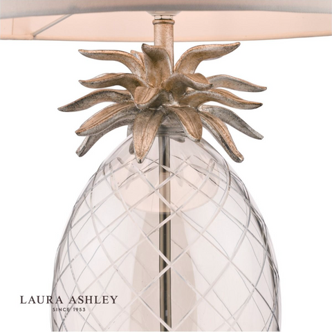 Laura Ashley Pineapple Large Table Lamp Champagne Cut Glass With Shade