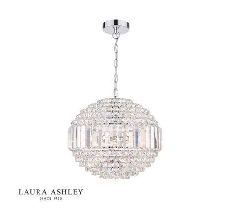 Laura Ashley Vienna 5lt Chandelier Crystal & Polished Chrome