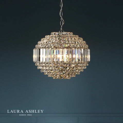 Laura Ashley Vienna 5lt Chandelier Crystal & Polished Chrome