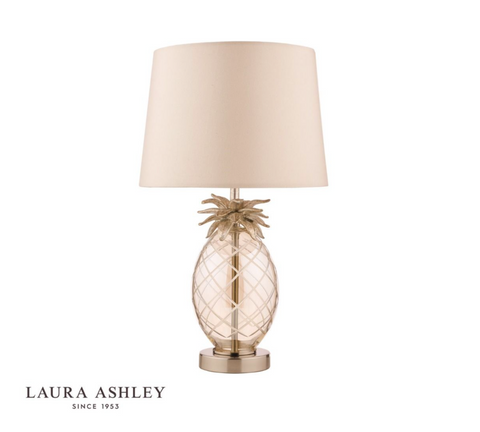 Laura Ashley Small Pineapple Table Lamp Champagne Cut Glass With Shade