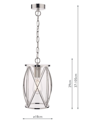 Laura Ashley Beckworth Lantern Polished Nickel Glass