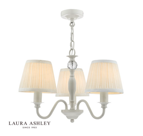 Laura Ashley Ellis 3lt Pendant Grey with Shades