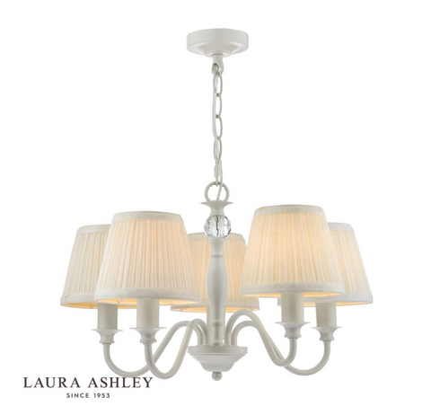 Laura Ashley Ellis 5lt Pendant Grey With Shades