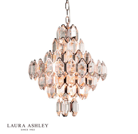 Windsor 8 Light Art Deco Rose Gold & Crystal Ceiling Light