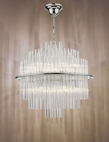 Lukas 13 Light Pendant - Polished Chrome Glass