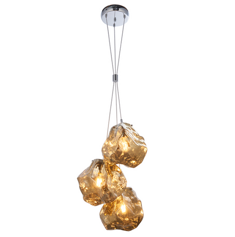 Rock 3 Light Multi-Drop Pendant