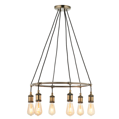 Hal 6lt pendant Antique Brass