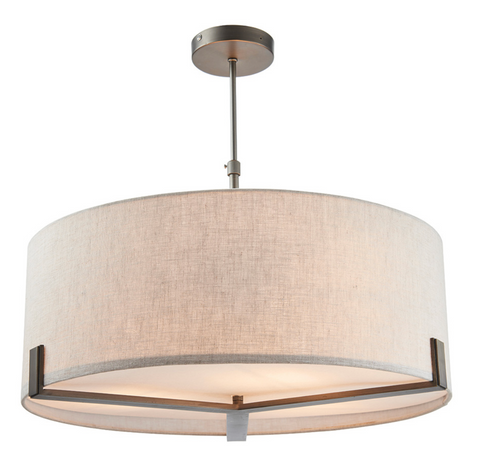 Hayfield 3lt Pendant Bronze with Linen Shade