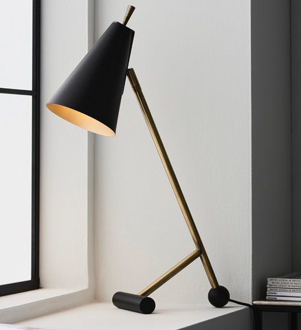 Mid Century matt black Task light