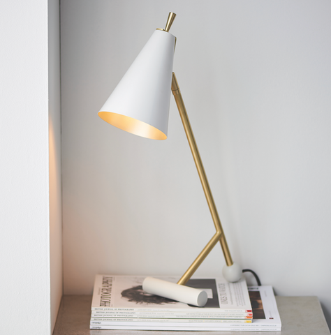 Mid Century matt white Task light