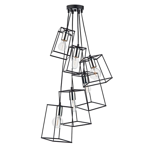 Tower 6 Light Cluster Pendant - Polished Chrome