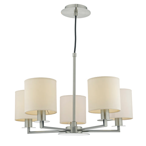 Tyler 5 Light Height Adjustable Pendant Satin Nickel Without Shade