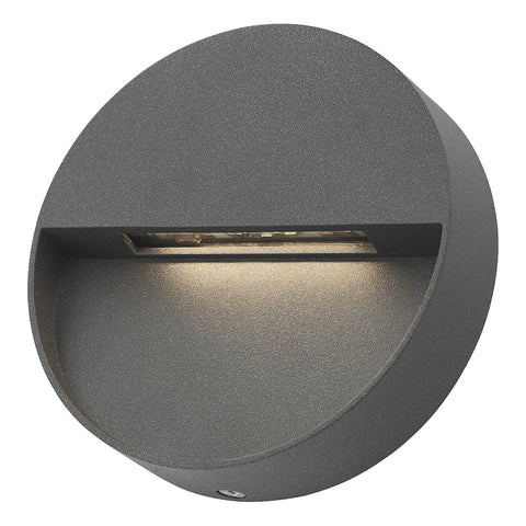 Ugo 1 Light Wall Light Round Eyelid Anthracite IP65 LED