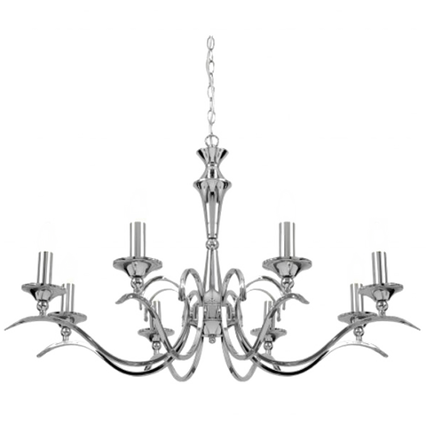 Kora polished chrome 8 light chandelier