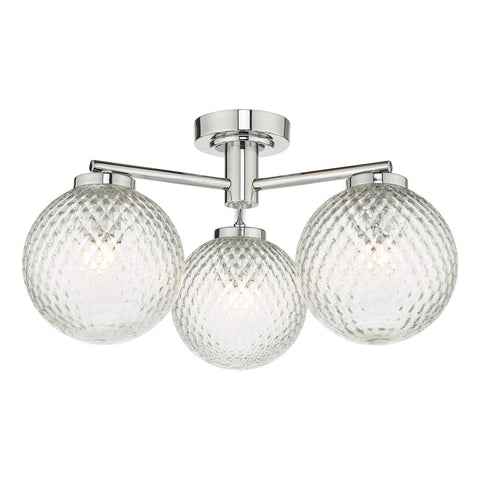 Wayne Bathroom 3 Light Semi Flush Ceiling Light