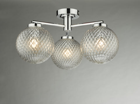 Wayne Bathroom 3 Light Semi Flush Ceiling Light