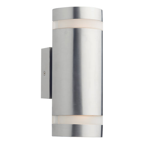 Wessex 2 Light Cylinder Stainless Steel Wall Bracket LED IP44