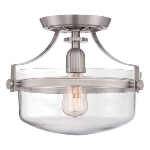 Penn Station 1 Light Semi Flush – Brushed Nickel