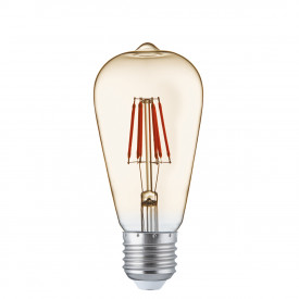 Pack of 10 LED 6 Watt Squirrel E27 Amber Glass Filament Lamps